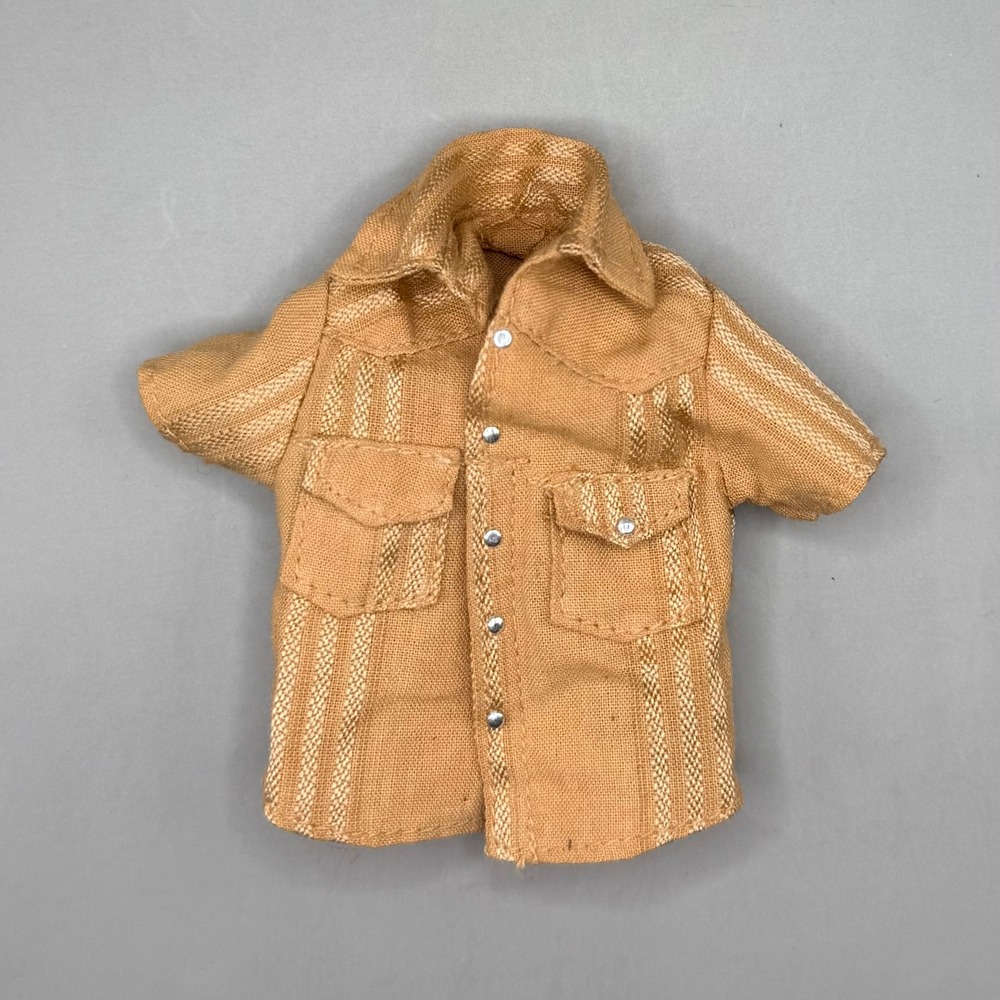 Bratz Boyz Funk Out Cade Tan Striped Button Down Shirt Doll Clothes 2004 MGA